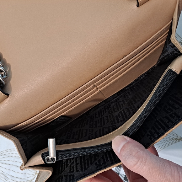 Kurt Geiger Brixton Tan Quilted Leather Wallet on Chain Crossbody Shoulder Bag - Picture 11 of 15